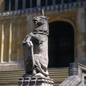 Greeley Prints: A Queens Beast at Windsor Castle, Windsor, Berkshire. Date: circa 1980s