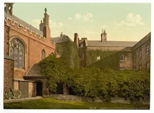 Cloisters Prints: Queens College Cloisters with Erasmus Tower, Cambridge, Eng