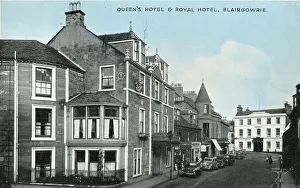 Dennis Prints: Queen's Hotel and Royal Hotel, Blairgowie, Scotland