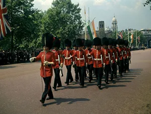 Mall Gallery: Queens Life Guard march along The Mall, London