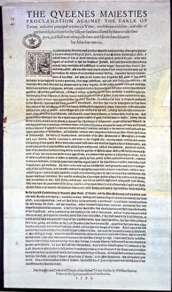 Treason Prints: Queens Proclamation 1595