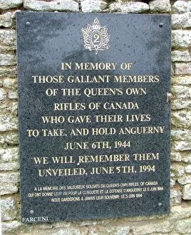 Images Dated 14th March 2019: Queens Own Rifles of Canada Memorial Anguerny