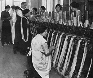 Knitting Gallery: Queens Work for Women Fund, making socks for soldiers, WW1