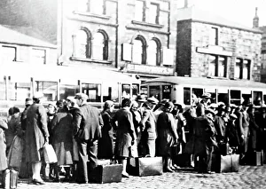 Queue for buses in Burnley, probably Wakes Week