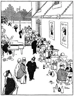 Relaxed Gallery: Queue de Luxe, illustration by William Heath Robinson
