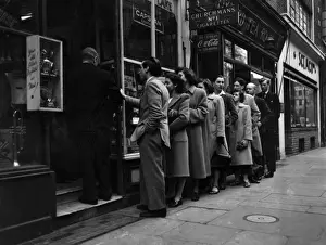 Queue for a tobacconists, London 1940s