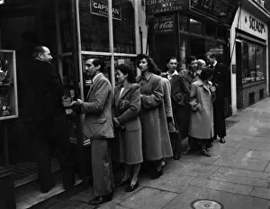 Images Dated 28th February 2012: Queue for a tobacconists, London 1940s