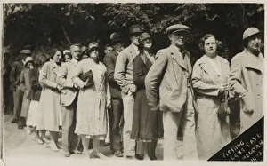 Candid Prints: Queue of tourists visit Goughs Cave in Cheddar Gorge