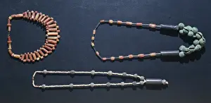 Pre Columbian Prints: Quimbay civilization (Colombia). 500-1500. Beaded necklaces