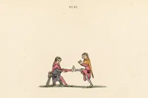 Quintain exercises, 14th century