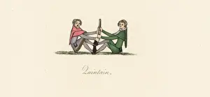 Quintain exercises, 14th century