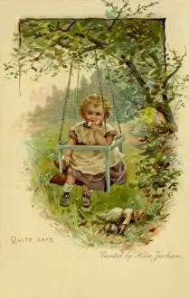 Sandwich Prints: Quite Safe -- little girl on a swing