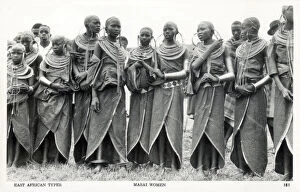 Rings Gallery: A quite superb photographic postcard of a group of Masai Women from Kenya, East Africa