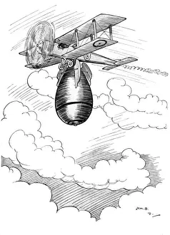 Bateman Prints: R. A. F, The Specialist, WW1, cartoon, H. M Bateman