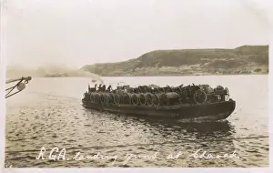 Chanak Prints: The R. G. A. landing guns at Canakkale, Turkey