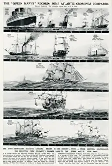 Comparison Prints: R. M. S. Queen Mary, record Atlantic crossing, by G. H. Davi