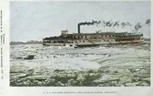Steam Boat Gallery: R. & O. Steamer shooting the rapids - Montreal
