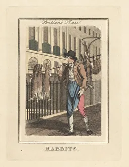 Edward Edwards Prints: Rabbit seller in Portland Place, London, 1805