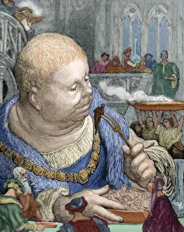 Salad Prints: Rabelais, Franc?ois (c. 1494-1553). French writer. Gargantua