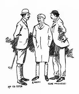 Racegoers Prints: Racegoers - Mr Jo Leigh, J. Watt and Captain Mitchell
