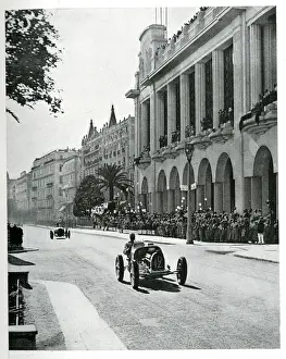 Racing cars on Promenade during the Nice Grand Prix, France
