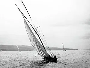 Racing yacht Neptune on the River Clyde, Scotland