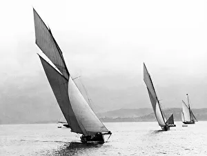 Racing yachts on the River Clyde Victorian period