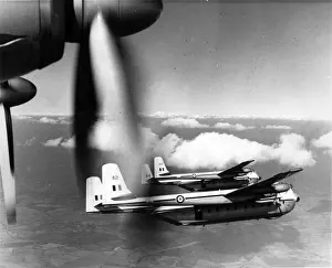 Two RAF Armstrong Whitworth AW660 Argosy CMk1s in flight