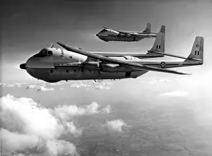 Two RAF Armstrong Whitworth AW660 Argosy CMk1s in flight
