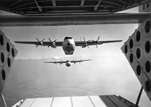 Two RAF Armstrong Whitworth AW660 Argosy CMk1s in flight