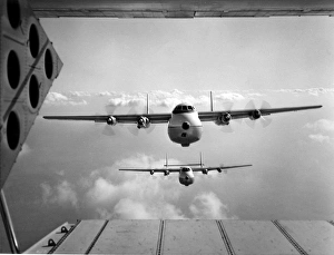 Armstrong Collection: Two RAF Armstrong Whitworth AW660 Argosy CMk1s in flight