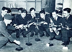 RAF cadets learning tactics by the use of models, WW2
