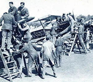 Cadets Prints: RAF cadets stripping planes, WW2