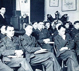 Cadet Collection: RAF cadets watching an instructional film, WW2