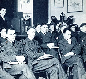 Cadets Prints: RAF cadets watching an instructional film, WW2