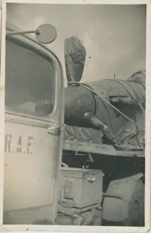 RAF Lorry carrying Spitfire Aeroplane (presumed shot-down)