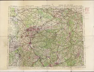 Survey Prints: RAF navigators map of Frankfurt