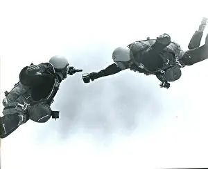 Parachutist Prints: RAF parachutists pouring beer