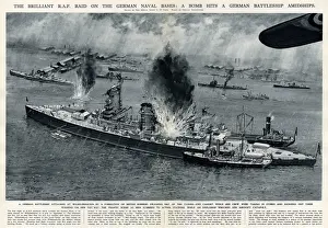 Bases Prints: RAF raid on German navy bases by G. H. Davis