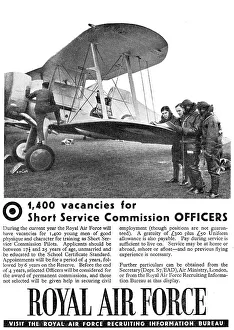 Commissions Prints: RAF Recruitment Short Service Commissions 1938