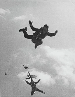 Diver Collection: RAF sky divers jumping from 12, 000 feet. Date: circa 1960s