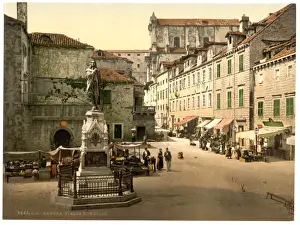 Dalmatia Prints: Ragusa, Gundulic Square, Dalmatia, Austro-Hungary