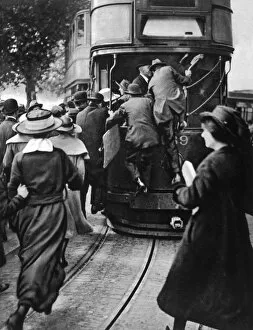 London Collection: Rail Strike / Crowded Tram