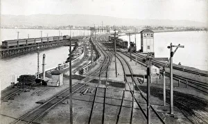 Railroad, Oakland and pier USA