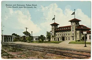 Savannah Prints: Railroad Station and Tybee Hotel, Georgia, USA