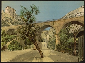 Railroad viaduct, ravine, Saint Devote, Monte Carlo, Riviera Railroad viaduct, ravine, Saint Devote, Monte Carlo, Riviera