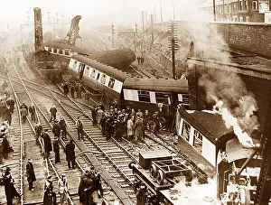 Doncaster Prints: Railway accident, Doncaster on 16th March 1951
