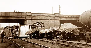 A railway accident, early 1900s