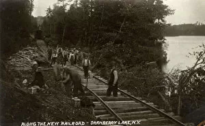 Railroad Gallery: Railway alongside Cranberry lake, NY State, USA