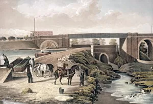 Horsedrawn Gallery: Railway Bridge Crossing Canal